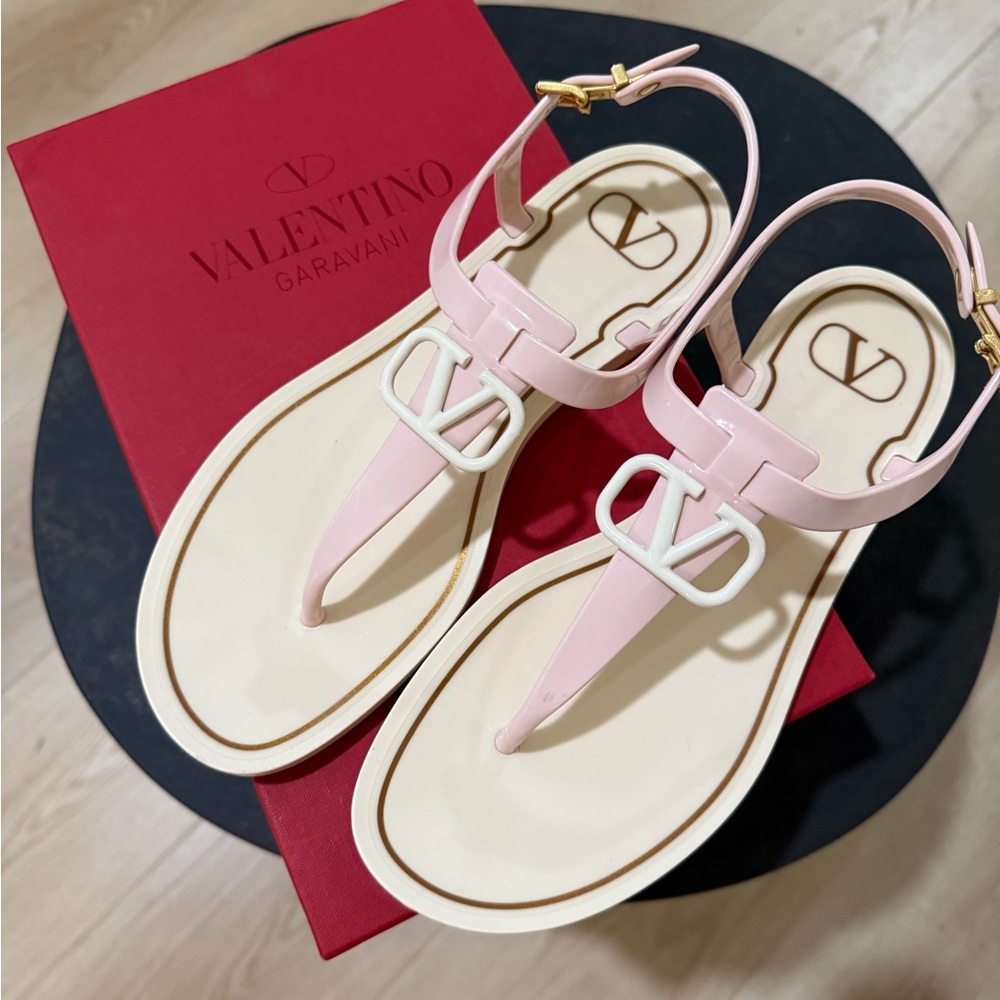 Valentino Light Pink and White Sandals 39